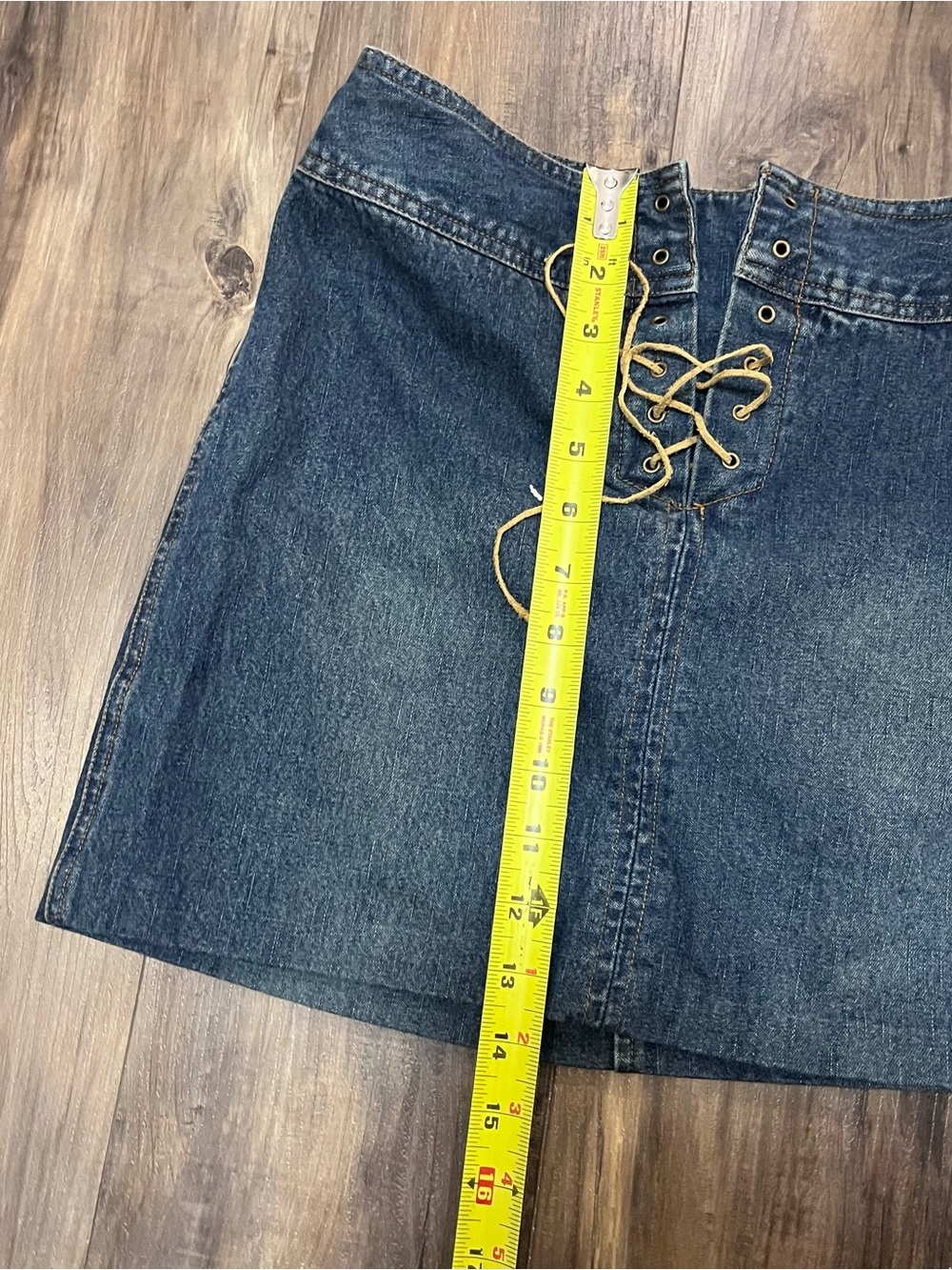 Smart Set Denim Lace-Up Mini Skirt - Blue - Picture 6 of 6